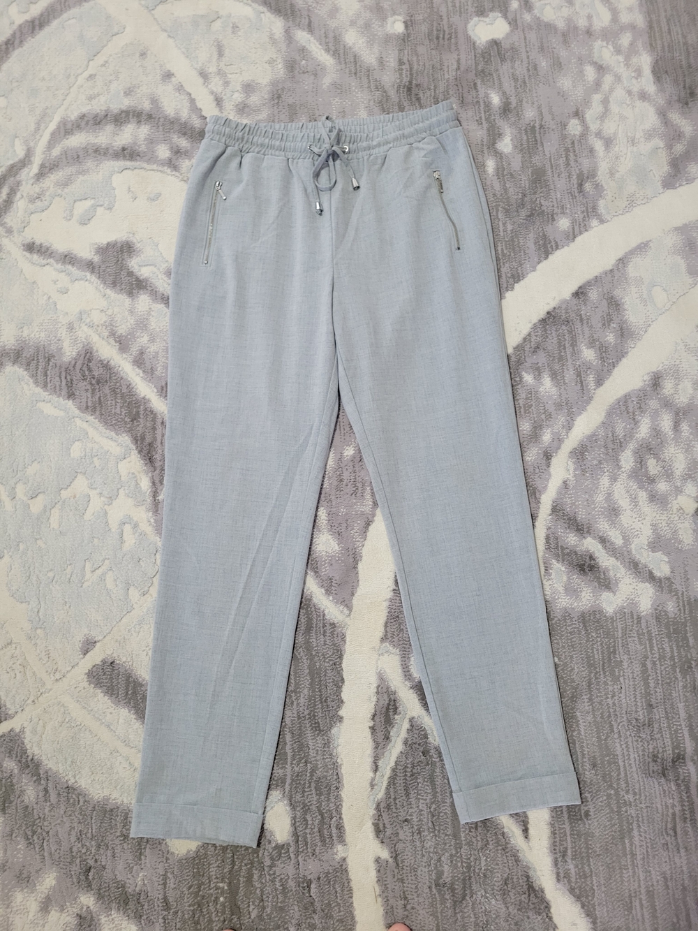 George Women's Light Grey High Risw Drawstring Dress Pants Size M
